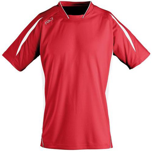 Maillot personnalisable Club Maracana manches courtes rouge/blanc