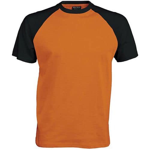 T-shirt bicolore Traditional orange noir