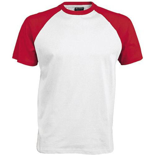 T-shirt bicolore Traditional blanc rouge