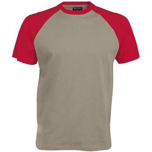 T-shirt bicolore Traditional gris rouge