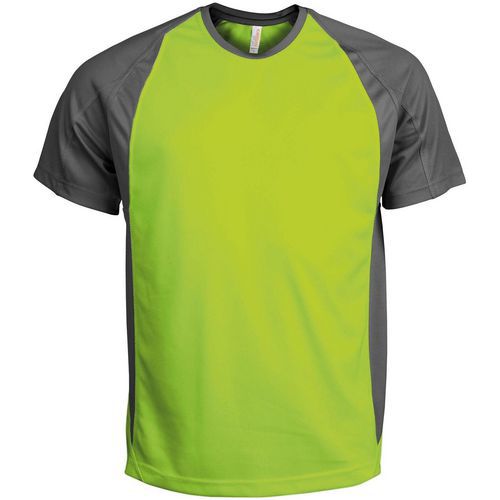 T-Shirt Bicolore PES Lime/Gris