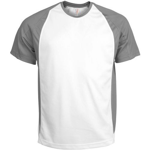 Tee-shirt bicolore pes blanc/gris