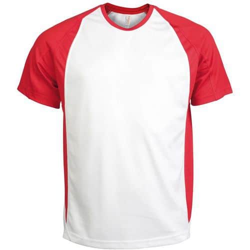 T-Shirt Bicolore PES Blanc/Rouge