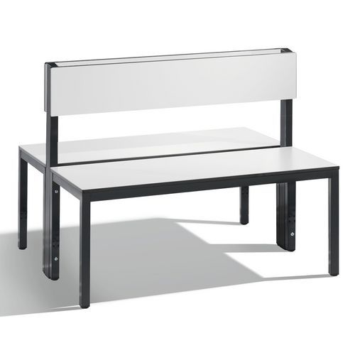 Banc de vestiaire double avec dossier - CP - Basic Plus - 100 cm