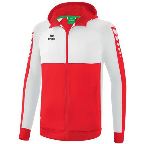 Veste de survêtement à capuche femme - Erima - Six Wings rouge/blanc