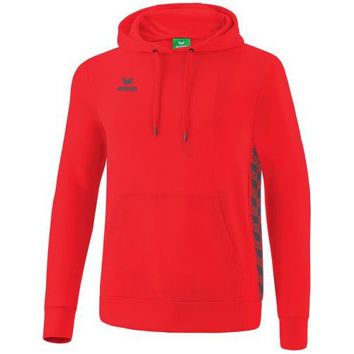 Sweat à capuche enfant - Erima - Essential Team rouge/grey