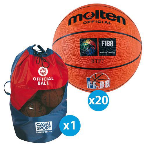 Lot 20 ballons basket - Molten - official FFBB