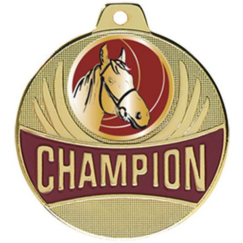 Médaille équitation - champion - 50mm