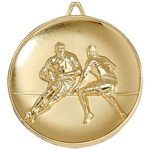 Médaille rugby or - 65mm