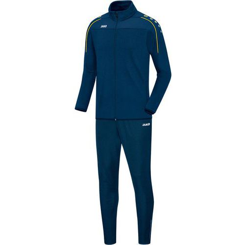 Ensemble survêtement de foot veste et pantalon enfant - Jako - Classico Bleu marine/Jaune