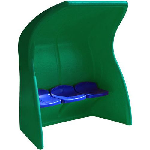 Abri de touche monobloc vert - Assise individuelle