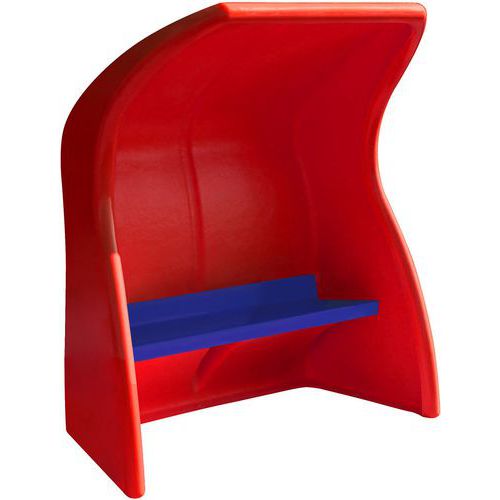 Abri de touche monobloc rouge - Assise banc