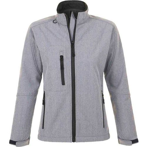 Veste femme zippée softshell en polyester GRIS CHINÉ
