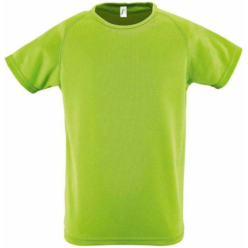 Tee-shirt personnalisable de sport enfant en polyester VERT POMME
