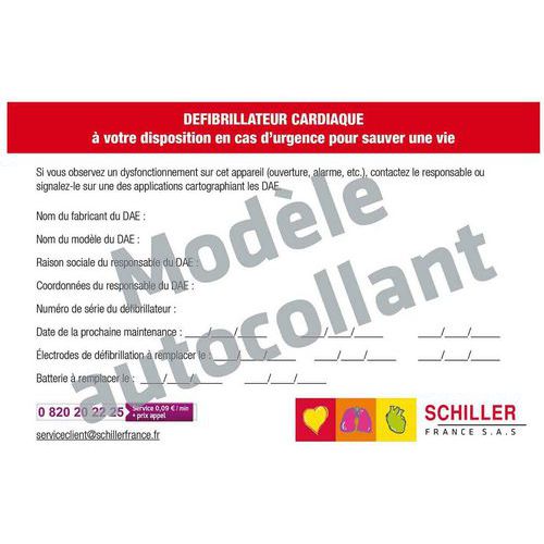 Affiche de conformité pour défibrillateur - Schiller