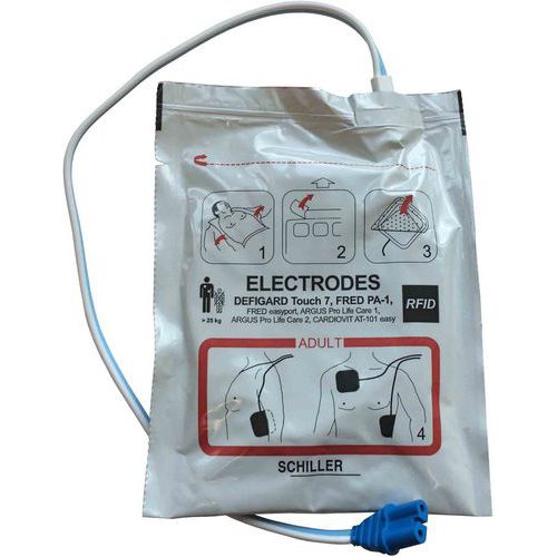 Electrode adulte pour défibrillateur FRED PA-1 - Schiller Electrode adulte pour défibrillateur FRED PA-1 - Schiller
