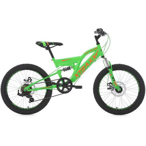 VTT enfant tout suspendu - KS Cycling - Xtraxx - 20 pouces - vert-orange - 30 cm