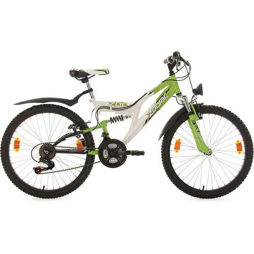 VTT tout suspendu enfant - KS Cycling -Zodiac - 24 pouces - blanc-vert - 38 cm
