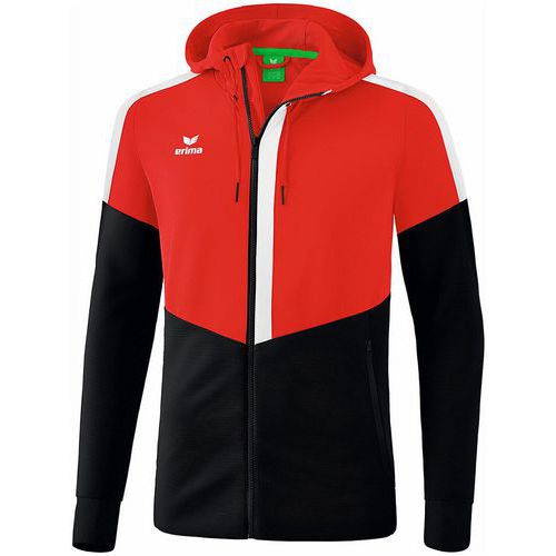 Veste d'entraînement à capuche - Erima - squad rouge/noir/blanc