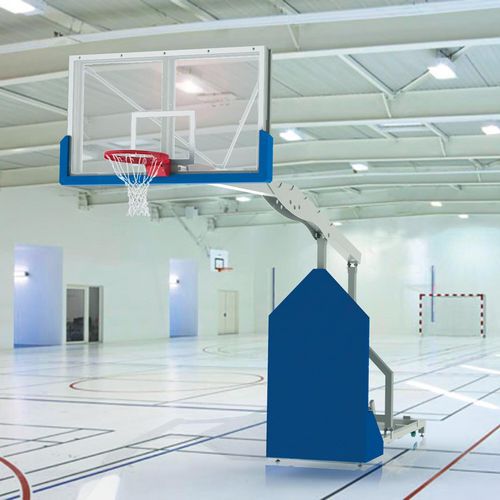 Panier basket compétition mobile déport de 3, 25m tête combinée, cercle réglable