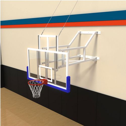 Structure de but de basket - rabattable contre un mur avec cadre mini maxi
