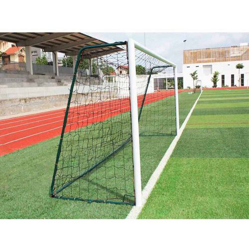 Paire de buts de foot à 8 - mobile en aluminium Ø90 mm avec crochets