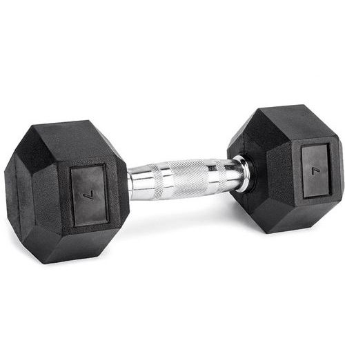 Haltère musculation hexagonal en caoutchouc de 1 à 50kg