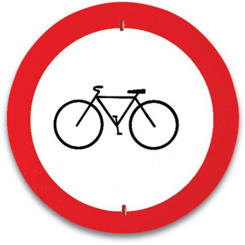 Panneau de signalisation - Accès interdit aux cyclistes