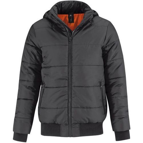 Veste doudoune Super Hood Noir/Orange