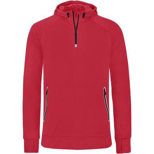 Sweat à capuche 1/2 zip Training rouge