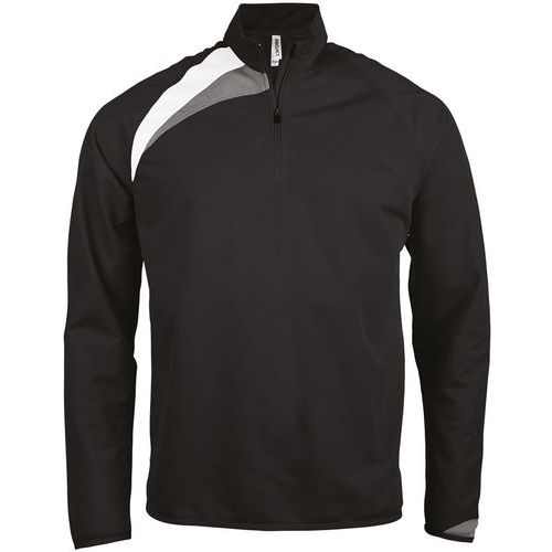 Sweat 1/2 zip enfant Training noir/blanc