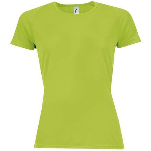 Tee-shirt personnalisable multitech PESFéminin vert pomme