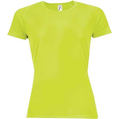 Tee-shirt personnalisable multitech PESFéminin vert fluo