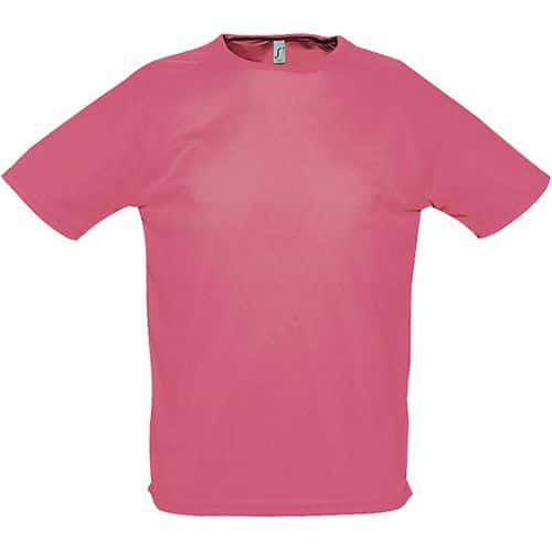 Tee-shirt personnalisable uni technic PES adulte corail fluo