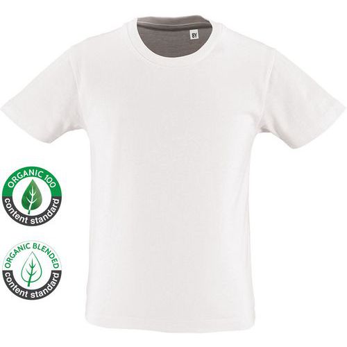 Tee-shirt personnalisable coton bio 160g enfant blanc