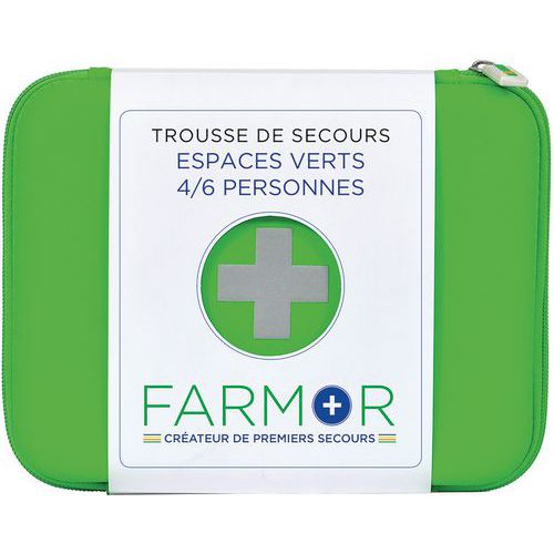 Trousse de secours Espaces verts 6 personnes - FARMOR Trousse de secours Espaces verts 6 personnes - FARMOR