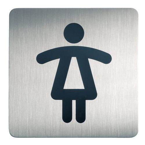 Pictogramme design carré toilette - Femmes