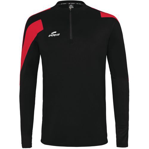 Sweat 1/2 zip action enfant - Eldera - noir/rouge