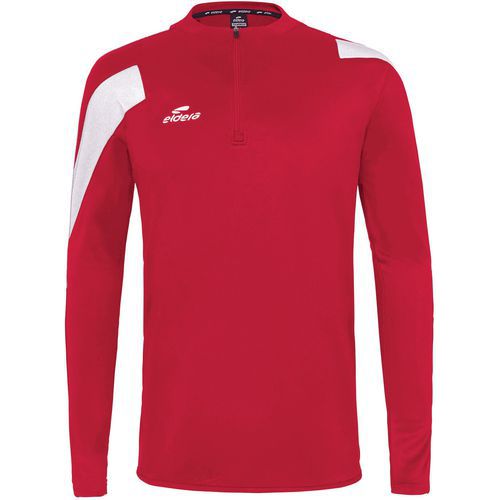 Sweat 1/2 zip action - Eldera - rouge/blanc