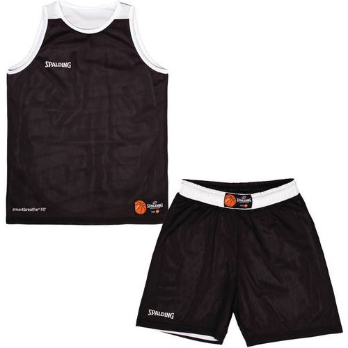 Kit maillot short basket réversible enfant - spalding - noir blanc