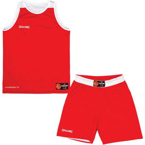 Kit maillot short basket réversible enfant - spalding - rouge blanc
