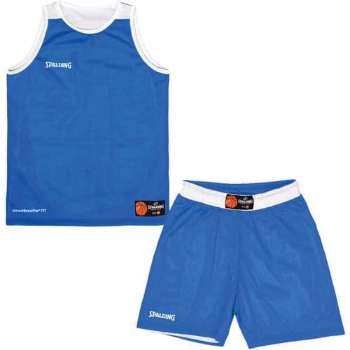 Kit maillot short basket réversible enfant - spalding - bleu blanc