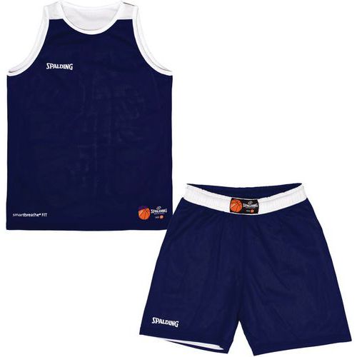 Kit maillot short basket réversible enfant - spalding - marine blanc