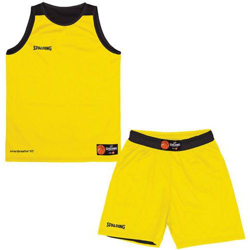 Kit maillot short basket réversible enfant - spalding - jaune noir