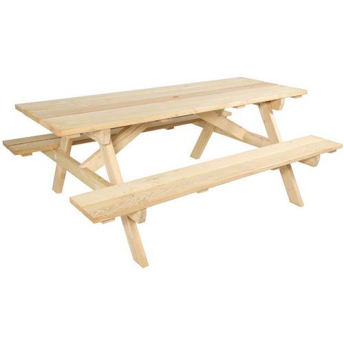 Table-bancs bois Batz - Pin traité