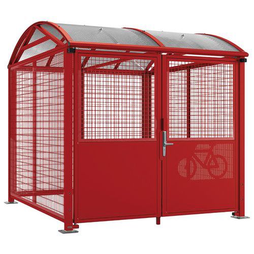 Abri vélos Voûte L initial bardages digicode grillage peint - Procity