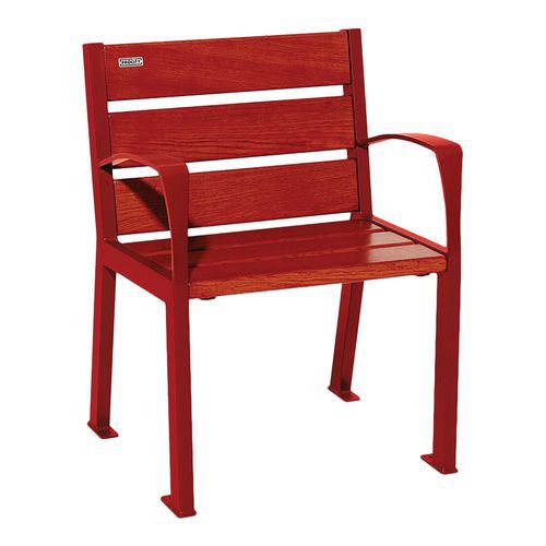 Fauteuil Silaos 6 lames structure acier - assise/dossier bois Procity