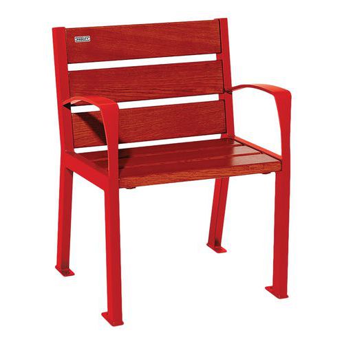 Fauteuil Silaos 6 lames structure acier - assise/dossier bois Procity