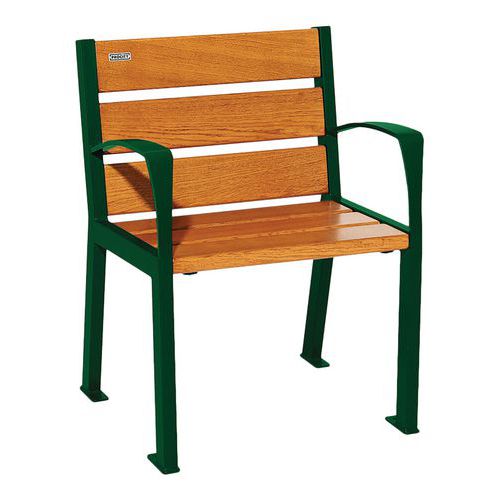 Fauteuil Silaos 6 lames structure acier - assise/dossier bois Procity