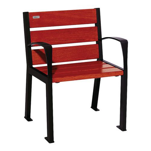 Fauteuil Silaos 6 lames structure acier - assise/dossier bois Procity